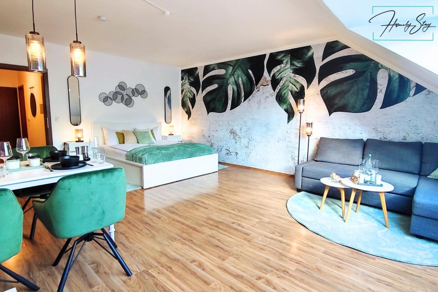 Apartment Homely Serenity Greens - Stylisch Studio-apartment With Kitchen - 10 Min To Station, Pet Friendly *